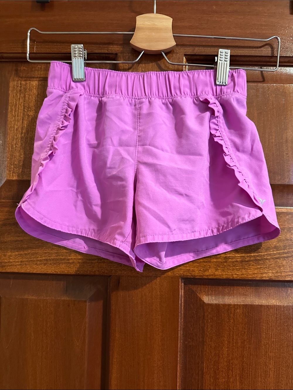 Old Navy Girls Pink Athletic Running Shorts Size Youth Medium Ruffle Side